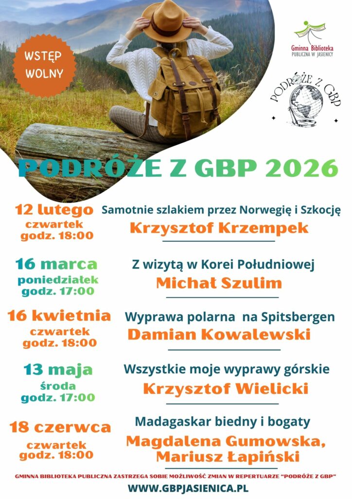 Zaproszenie na spotkania z cyklu Podróże z GBP
